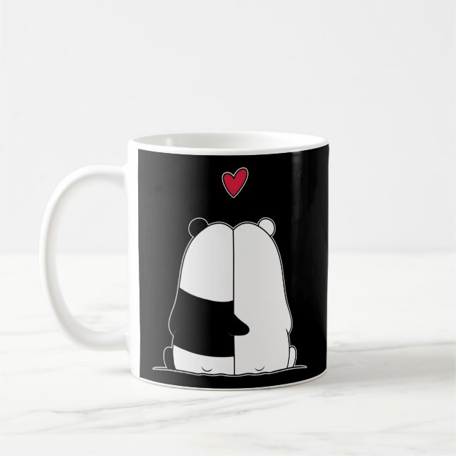 Taza De Café Panda Bear Polar Bear Love Day (Izquierda)