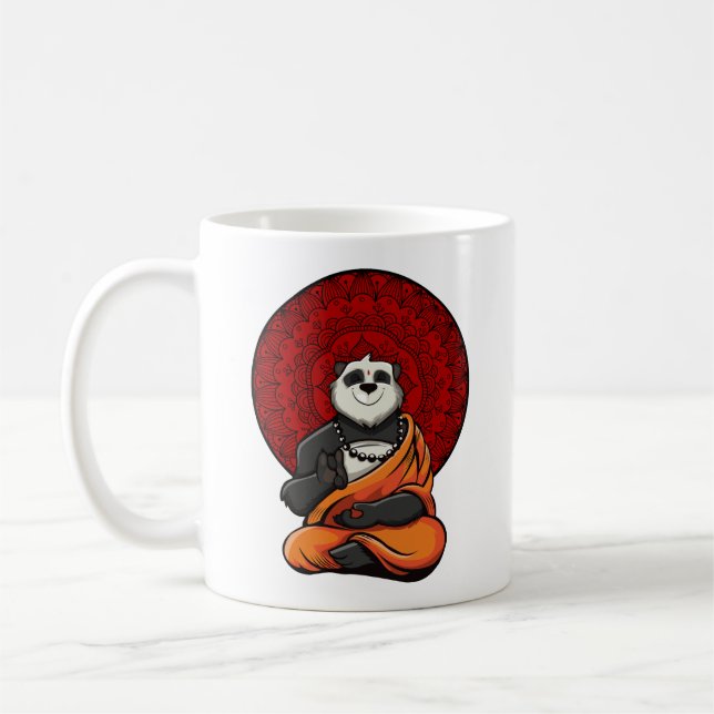 Taza De Café Panda Bear Zen Yoga Medición Buda (Izquierda)