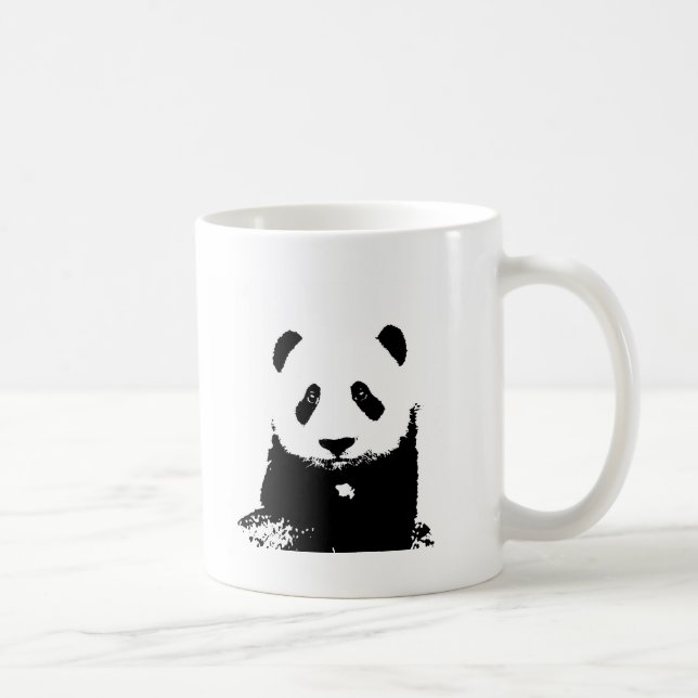 Taza De Café Panda blanco y negro (Derecha)