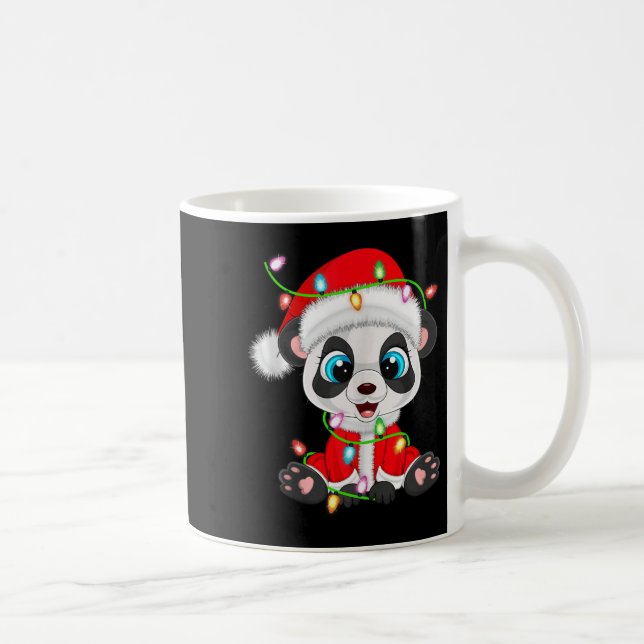 Taza De Café Panda Christmas Lights Santa Costume Cute Animal X (Derecha)