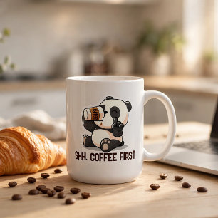 Taza De Café Panda Coffee Primera Pegatina