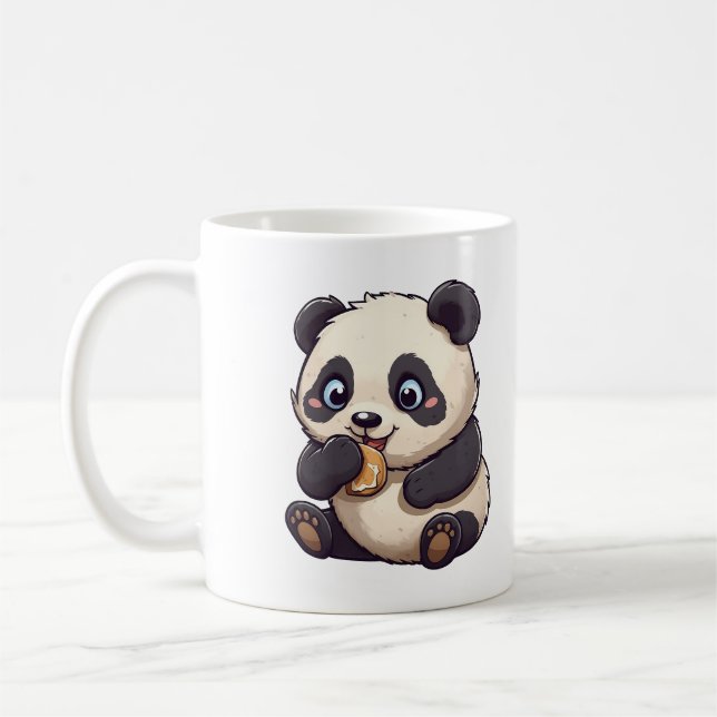 Taza De Café Panda comiendo una galleta (Izquierda)