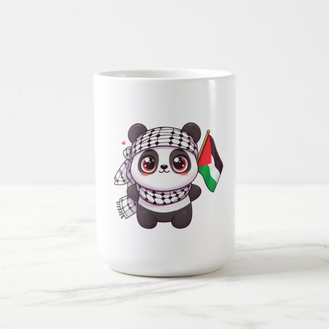 Taza De Café Panda con paz en Palestina (Centro)