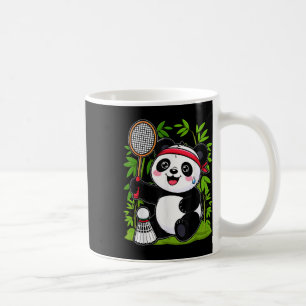 Taza De Café Panda de bádminton exhausto - divertido animalito 