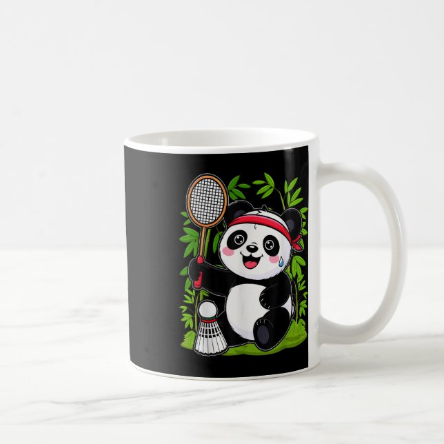 Taza De Café Panda de bádminton exhausto - divertido animalito  (Derecha)