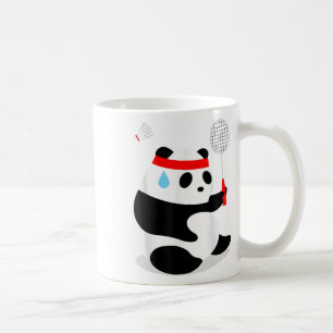 Taza De Café Panda de bádminton sudoroso se perdió 