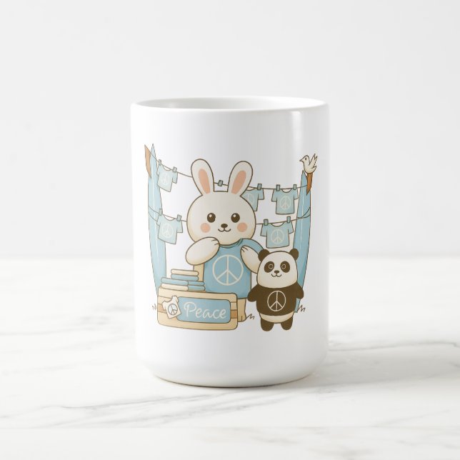 Taza De Café Panda de conejo personalizado (Centro)