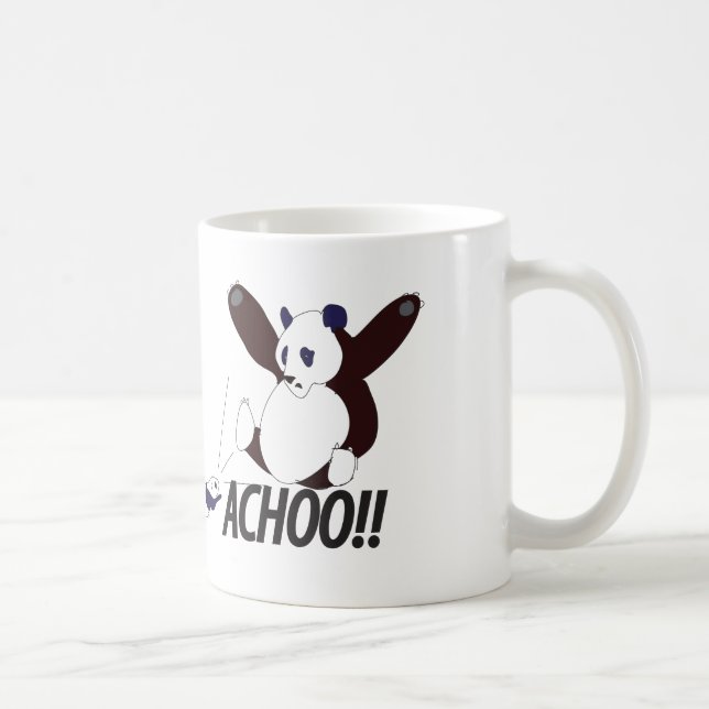Taza De Café Panda de estornudo divertida (Derecha)