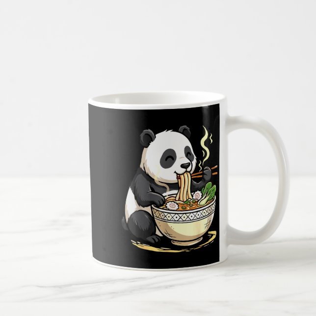 Taza De Café Panda Eating Funny Ramen Noodles  (Derecha)