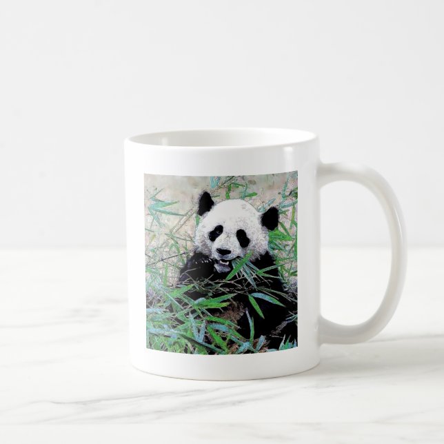 Taza De Café Panda Eating Leaves (Derecha)