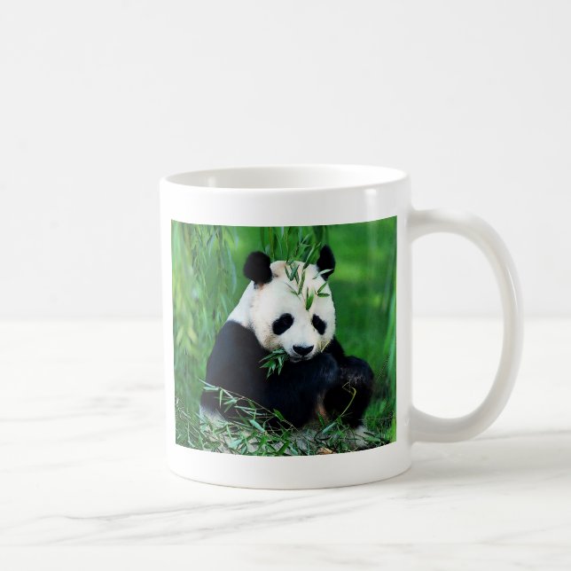 Taza De Café Panda Eating Leaves (Derecha)