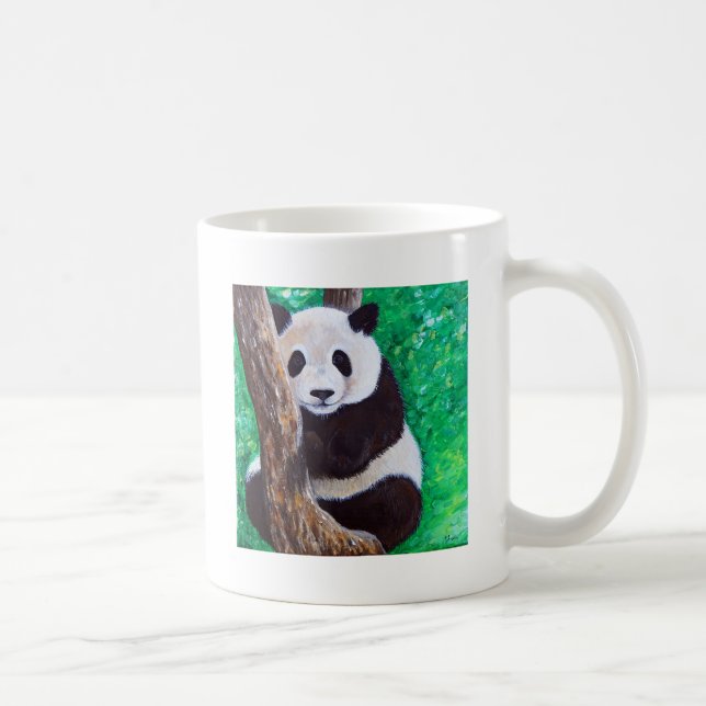 Taza De Café Panda en una pintura de árbol (Derecha)