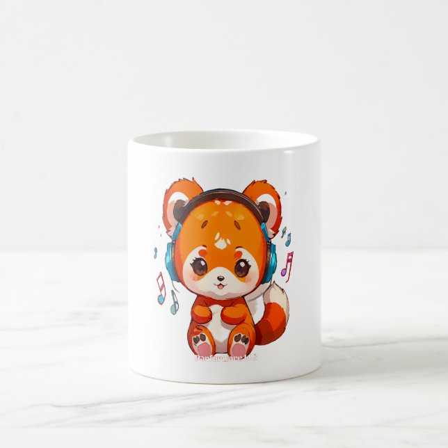 Taza De Café Panda escuchando música Kpop (Centro)