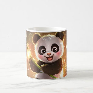 Taza De Café Panda estilo caricatura vibrante Colorido lindo