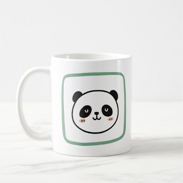 Taza De Café Panda head minimalist graphic icon (Izquierda)