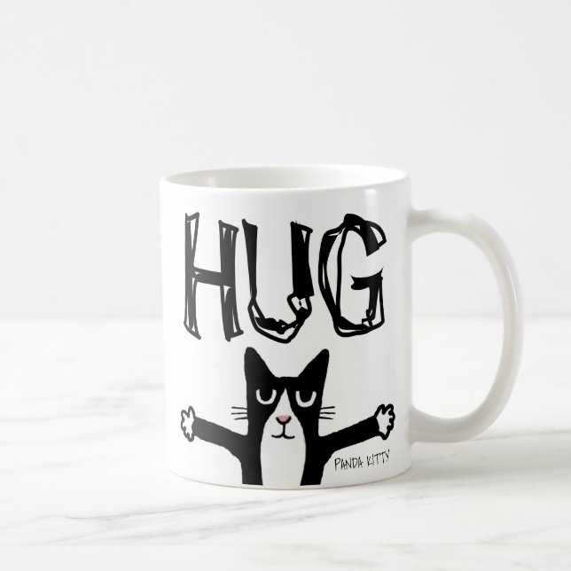 TAZA DE CAFÉ PANDA KITTY CAT COFFEE MUG, HUG (Derecha)