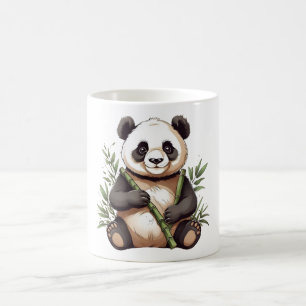 Taza De Café Panda lindo con bambú