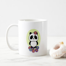 Panda lindo con flores - 1000Pandas