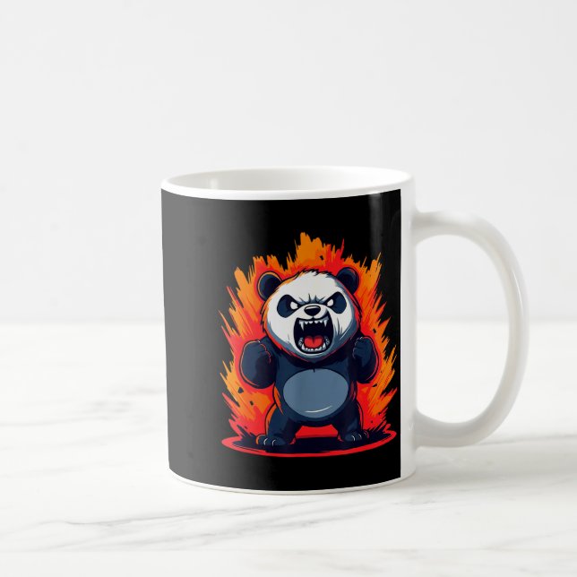 Taza De Café Panda Looking Angry Graphic Funny Panda Kawaii  (Derecha)