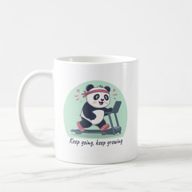Taza De Café Panda motivacional suave en Treadmill (Izquierda)