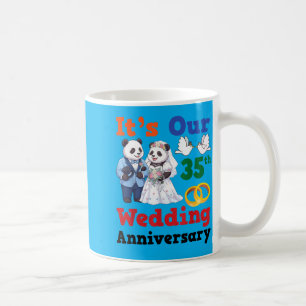 Taza De Café Panda parejas juntos en su 35º aniversario de boda