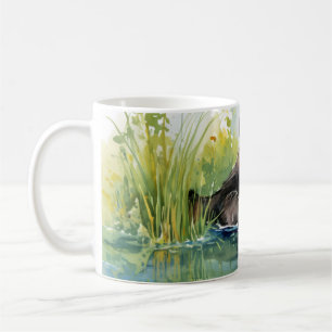 Taza De Café Panda Relajándose En Jardín Diversión Animal Feliz