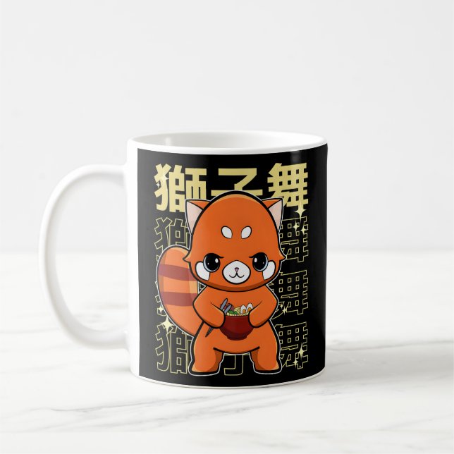 Taza De Café Panda Rojo Con Ra (Izquierda)