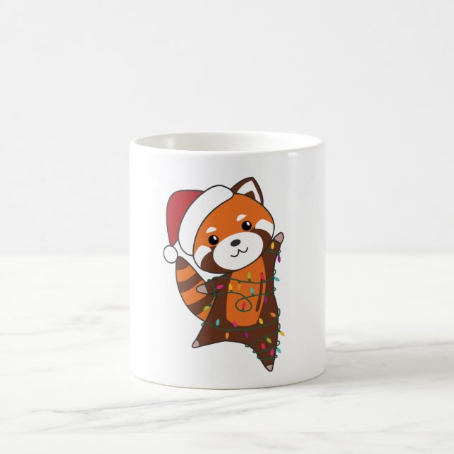 Taza De Café Panda Rojo Navidades Nieve Animales De Invierno Pa (Centro)