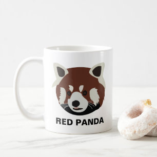 Taza De Café Panda Rojo Raccoon Panda