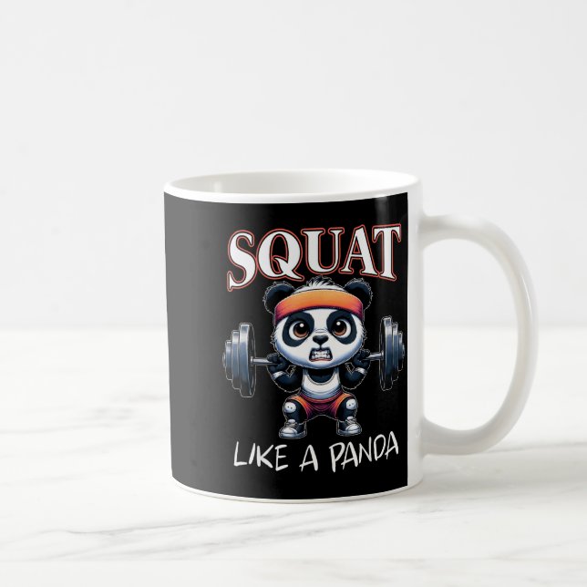 Taza De Café Panda Weightlifting Fitness Funny Gym Quote Squat  (Derecha)