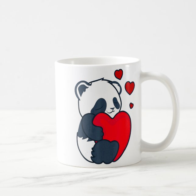 Taza De Café Panda Women Valentines Day Girlfriend Heart  (Derecha)
