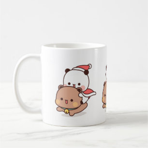 Taza De Café Panda Y Brownie Bear Pareja, Feliz Navidad