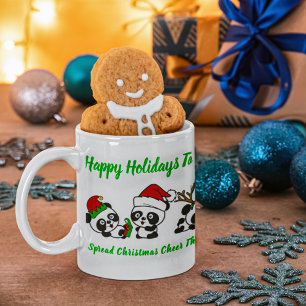 Taza De Café Pandas Navidades personalizados