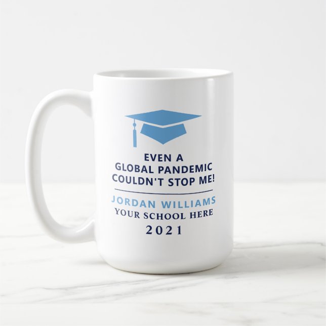 Taza De Café Pandemia personalizada - Graduado de 2021 Mug (Izquierda)