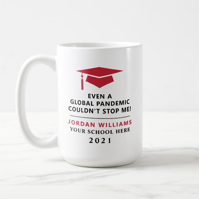 Taza De Café Pandemia personalizada - Graduado de 2022 Mug (Izquierda)
