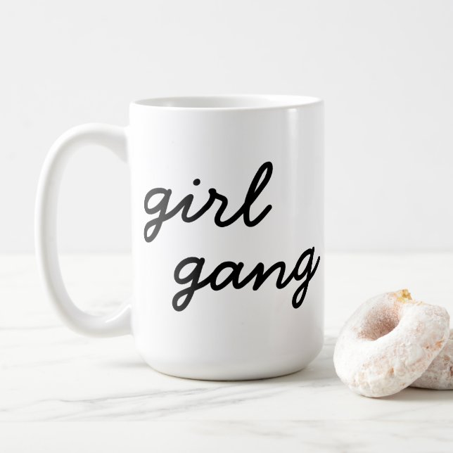 Taza De Café pandilla chica linda escritura feminista moderna d (Con donut)