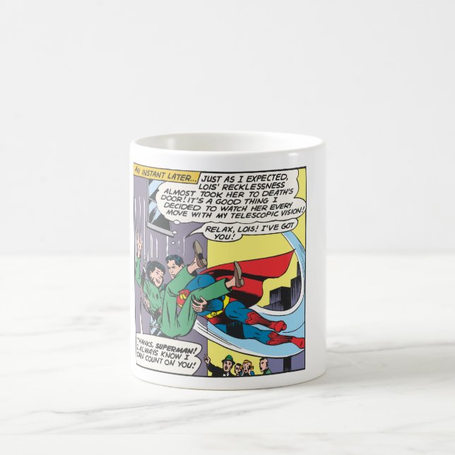 Taza De Café Panel de cómics de Superman - Se pierde un instant (Centro)