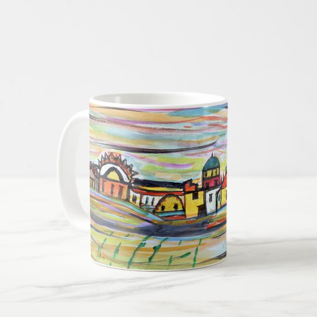 Taza De Café Paneles de café de diseño de acuarela único (Anverso izquierdo)