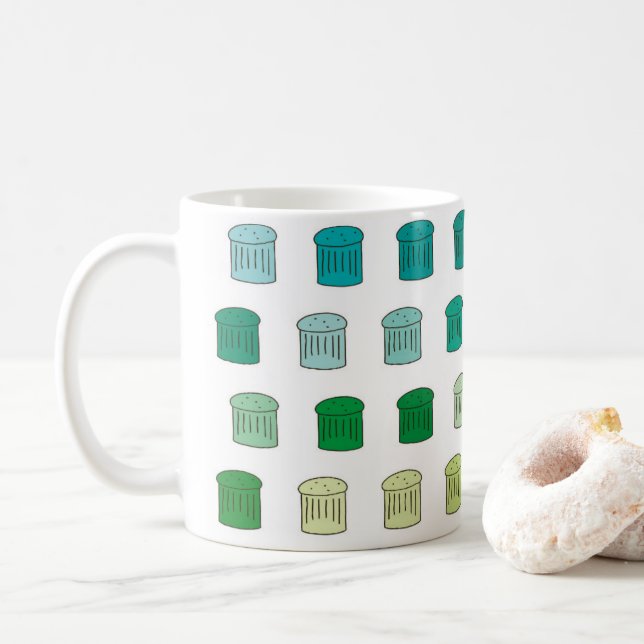 Taza De Café Panettone Mug - Azul / Verde (Con donut)