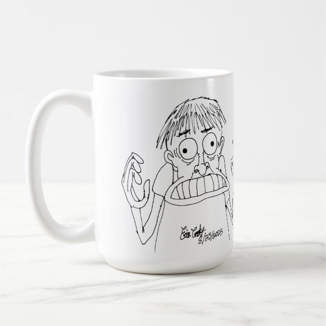 Taza De Café panicky cartoon character (Izquierda)