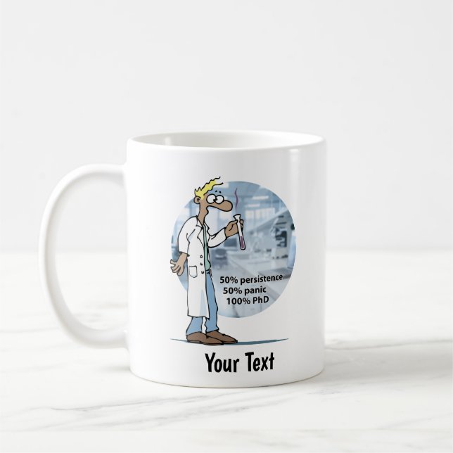 Taza De Café Pánico PhD de Lab Life (Izquierda)