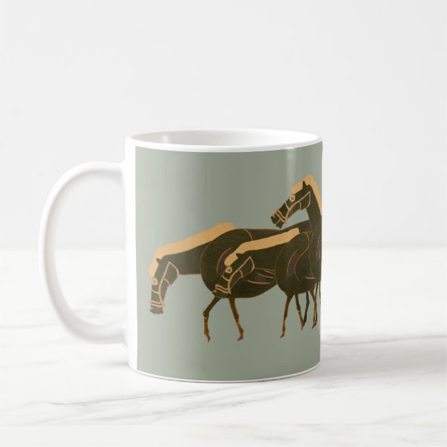 Taza De Café Panoplia - caballos de florero del griego clásico (Izquierda)