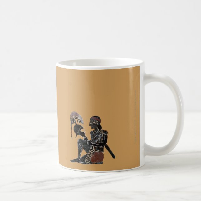 Taza De Café Panoplia - sentada del soldado del hoplita del (Derecha)