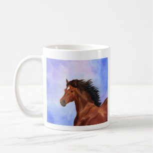 Taza De Café Panorama de caballo marrón andaluz