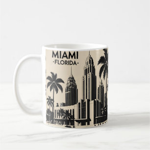 Taza De Café Panorama de la ciudad de Miami Florida