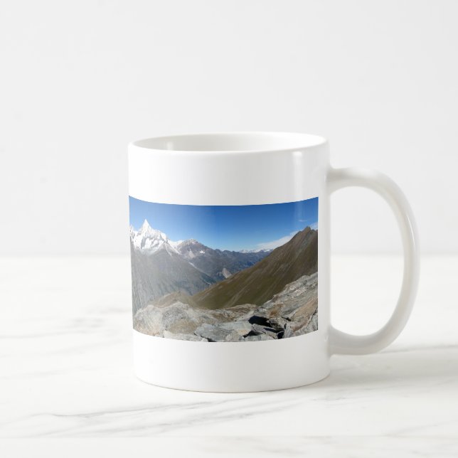 Taza De Café Panorama de Rothorn, montañas de Valais (Derecha)