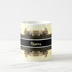 Taza De Café Panorama del puerto de Argel en Argelia vintage