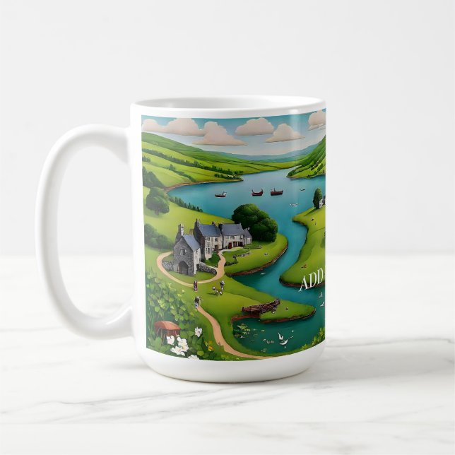Taza De Café Panorama panorámico con temática irlandesa persona (Izquierda)
