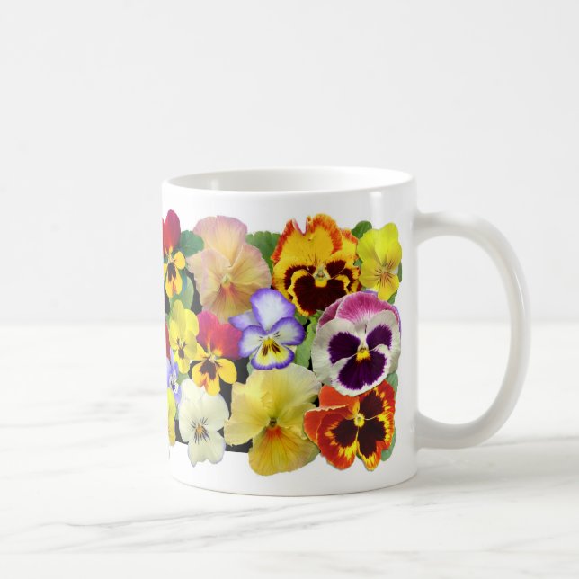Taza De Café Pansies coloridos (Derecha)