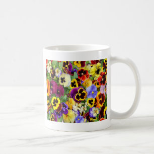 Taza De Café Pansies de bonito